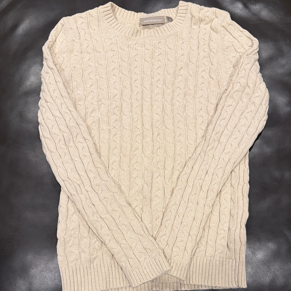 Croft & Barrow Women's Cream Cable Knit Sweater